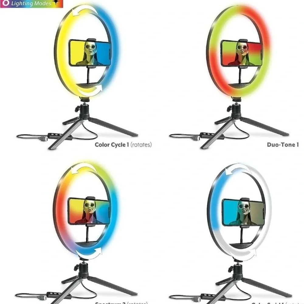 RGB LED Ring Light with Tripod and Remote